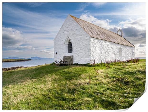 St Cwyfan's Church. Anglesey. Print by Colin Allen