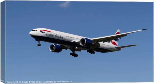 British Airways Boeing 777 Panorama Canvas Print by David Pyatt