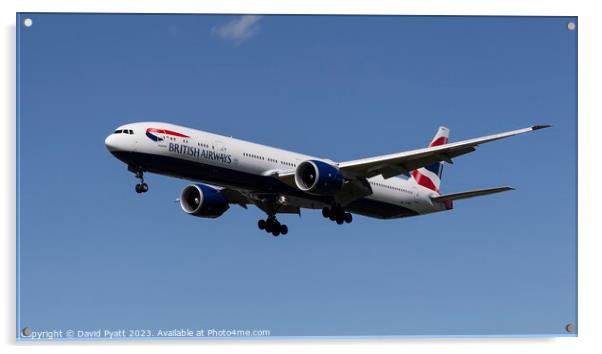 British Airways Boeing 777 Panorama Acrylic by David Pyatt