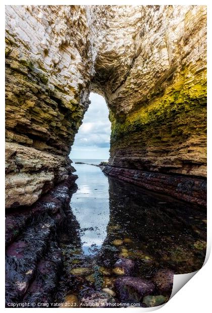 Selwicks Bay Rock Arch. Flamborough Head. Print by Craig Yates