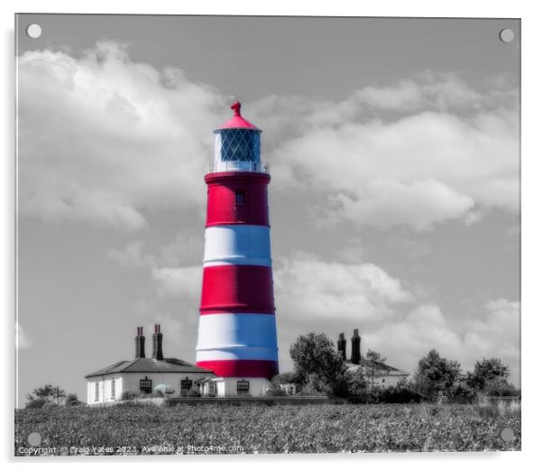 Happisburgh Lighthouse Norfolk Acrylic by Craig Yates