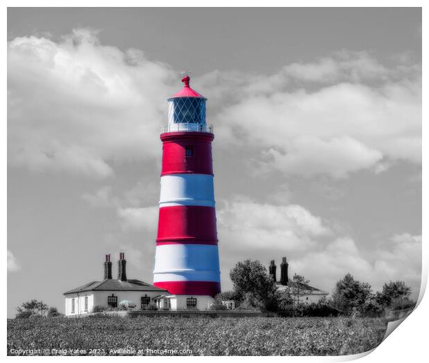 Happisburgh Lighthouse Norfolk Print by Craig Yates