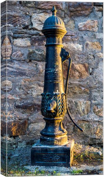 Victorian Cast-Iron Water Pump in Blackness Village Canvas Print by Douglas Milne