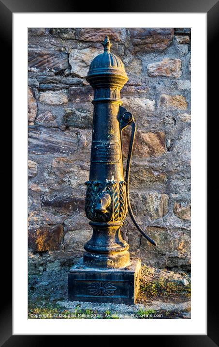 Victorian Cast-Iron Water Pump in Blackness Village Framed Mounted Print by Douglas Milne
