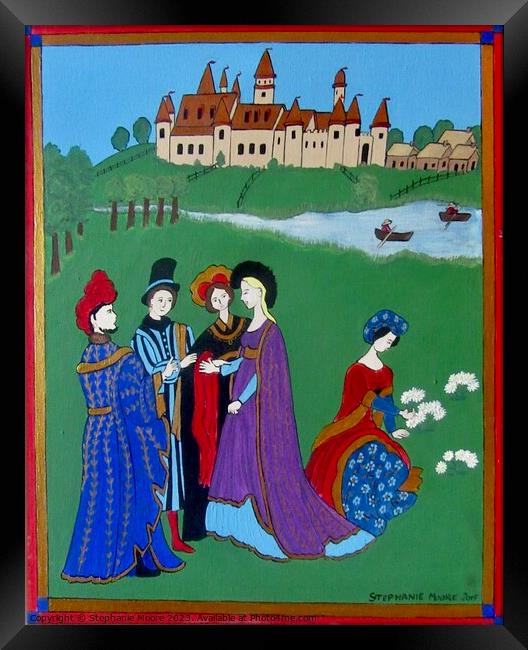 Medieval conversation Framed Print by Stephanie Moore
