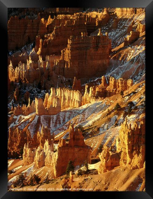 Sunrise at Bryce Canyon, Utah Framed Print by Alan Crawford