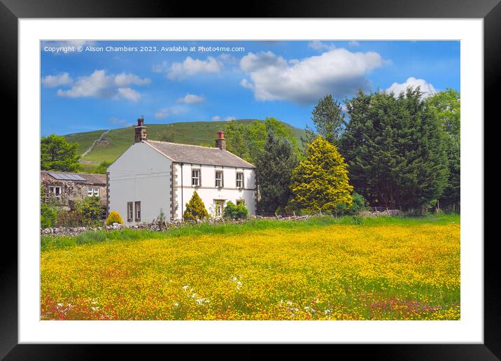 Yorkshire Dales Farmhouse Framed Mounted Print by Alison Chambers