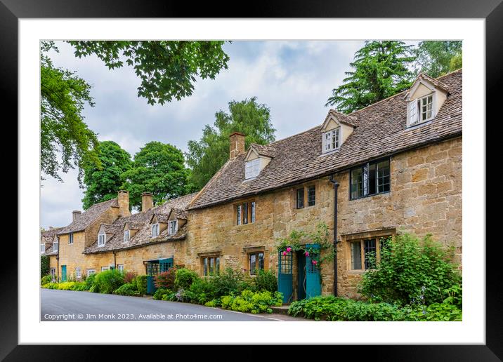 Idyllic Charm of Cotswold Stone Cottages Framed Mounted Print by Jim Monk