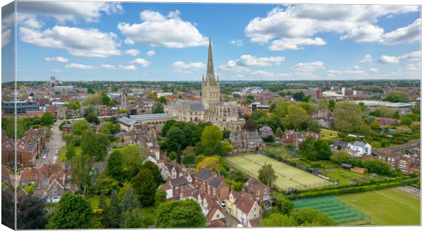 Norwich Cathedral Canvas Print by Apollo Aerial Photography