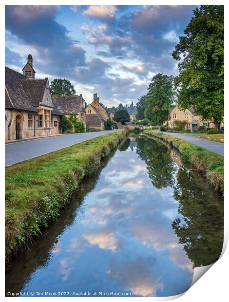 Lower Slaughter, Cotswolds. Print by Jim Monk