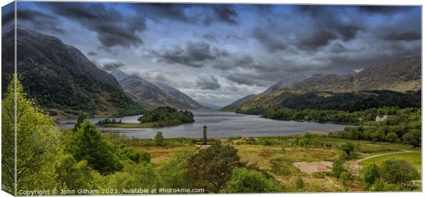 Glenfinnan Monument & Lock Shiel Inverness-shire S Canvas Print by John Gilham