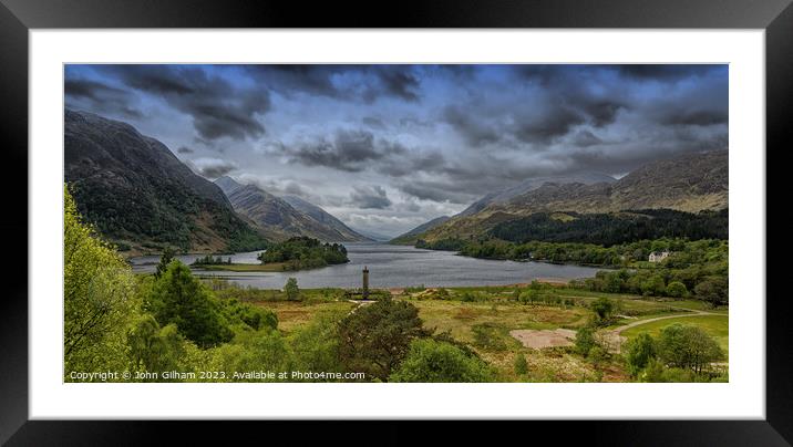 Glenfinnan Monument & Lock Shiel Inverness-shire S Framed Mounted Print by John Gilham