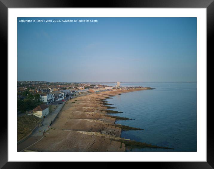 Aerial View Whitstable Harbour & Beach Framed Mounted Print by Mark Tyson