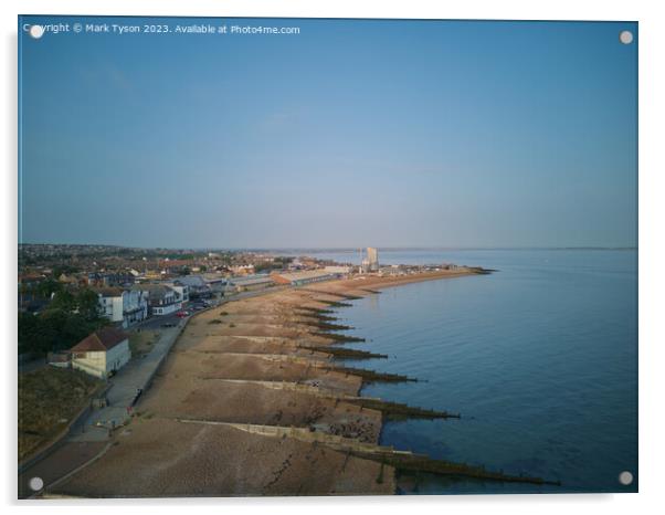 Aerial View Whitstable Harbour & Beach Acrylic by Mark Tyson