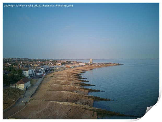 Aerial View Whitstable Harbour & Beach Print by Mark Tyson