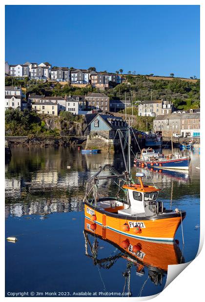 The Inner Harbour of Mevagissey Print by Jim Monk