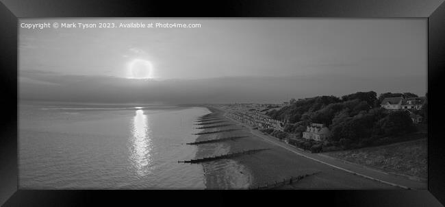Black & White Whitstable Sea Sunrise Framed Print by Mark Tyson