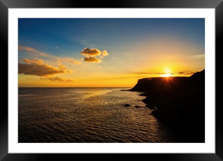 Sunset by the Sea in South Coast of Ireland Framed Mounted Print by Artur Bogacki
