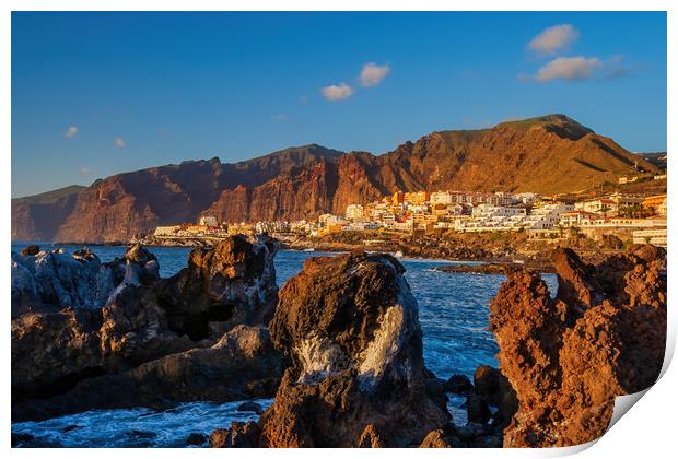 Tenerife Island Coastline at Sunset in Spain Print by Artur Bogacki