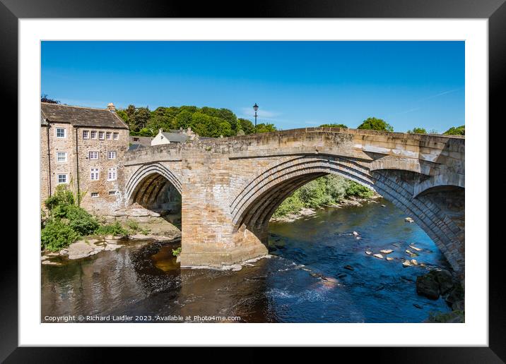 County Bridge and River Tees, Barnard Castle, Teesdale Framed Mounted Print by Richard Laidler