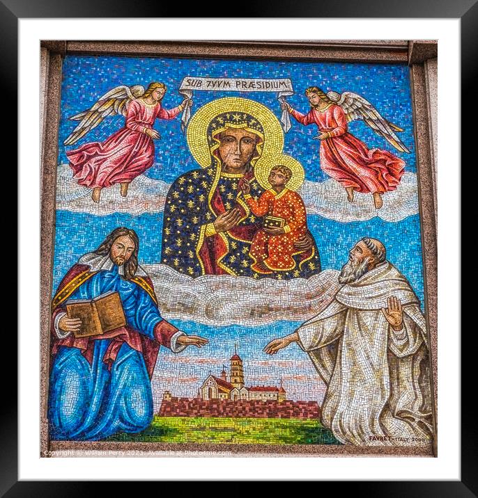 Black Madonna Virgin Mary Mosaic Jasna Gora Czestochowy Poland Framed Mounted Print by William Perry