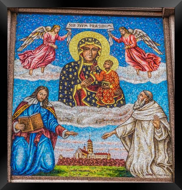 Black Madonna Virgin Mary Mosaic Jasna Gora Czestochowy Poland Framed Print by William Perry