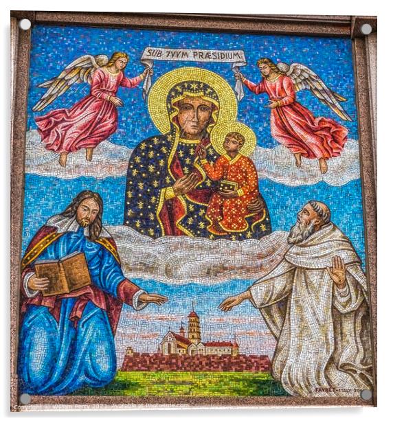 Black Madonna Virgin Mary Mosaic Jasna Gora Czestochowy Poland Acrylic by William Perry