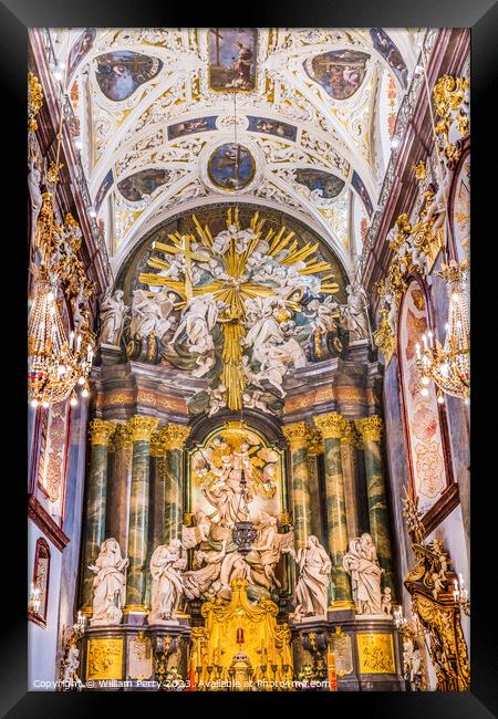 Altar Jasna Gora New Basilica Black Madonna Home Czestochowy Pol Framed Print by William Perry