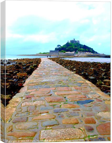 The Mystical Island Fortress of St. Michaels Mount Canvas Print by john hill