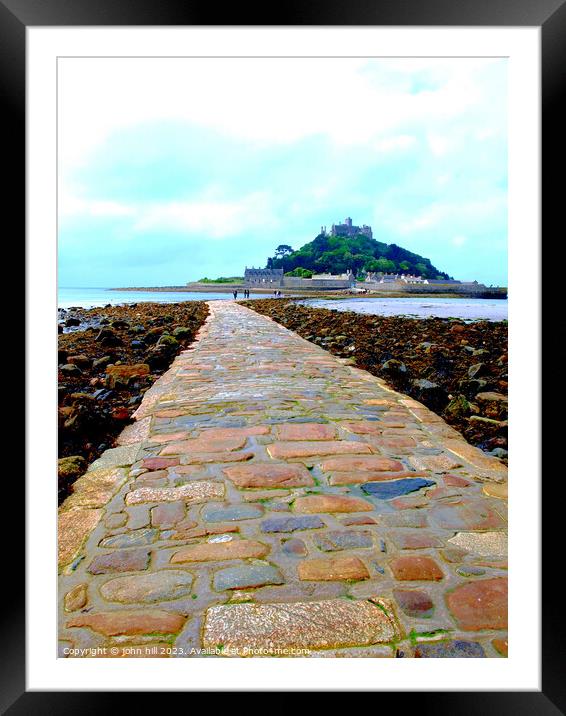 The Mystical Island Fortress of St. Michaels Mount Framed Mounted Print by john hill