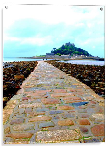 The Mystical Island Fortress of St. Michaels Mount Acrylic by john hill