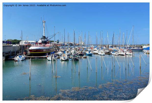 Summer Sunshine at the Marina Print by Jim Jones