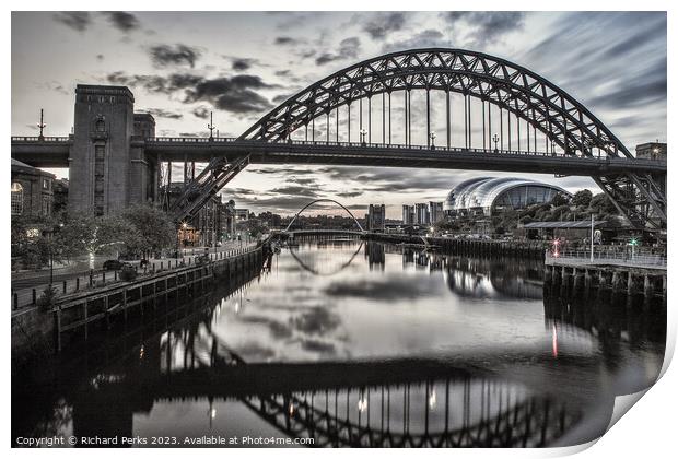 Tyne Bridge Monochrome Print by Richard Perks