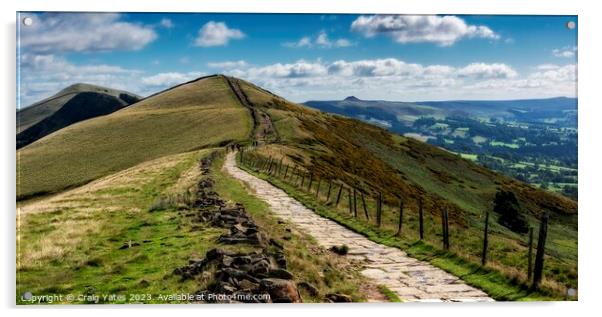 The Great Ridge Walk Castleton Peak District Acrylic by Craig Yates