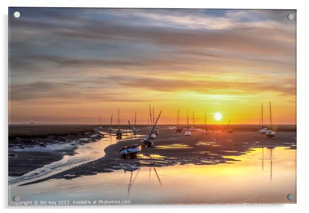 Sunrise Wells next the Sea Norfolk    Acrylic by Jim Key