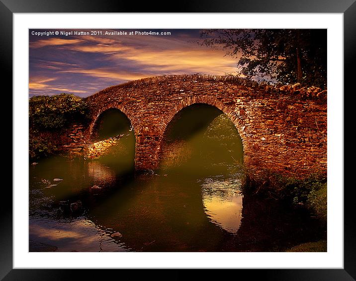 Sun Set Over Packhorse Bridge Framed Mounted Print by Nigel Hatton