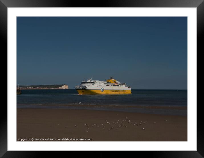 Ferry from Dieppe to Newhaven. Framed Mounted Print by Mark Ward
