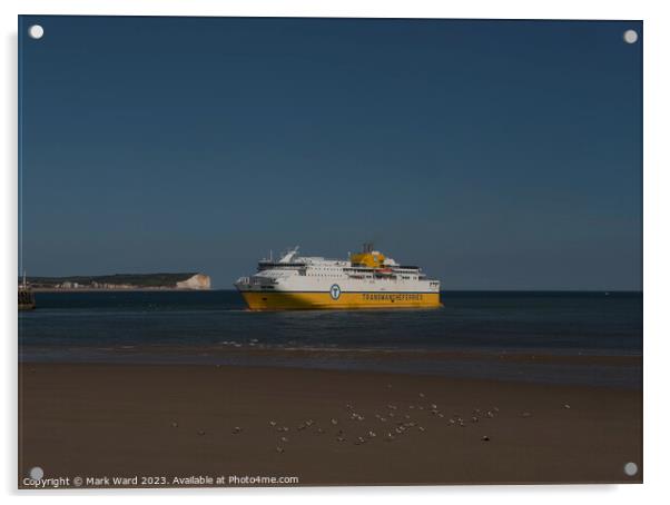 Ferry from Dieppe to Newhaven. Acrylic by Mark Ward