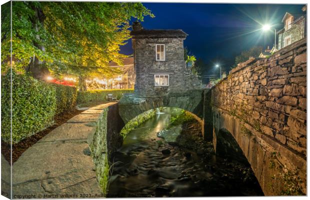 Bridge House, Ambleside in the Lake District Canvas Print by Martin Williams