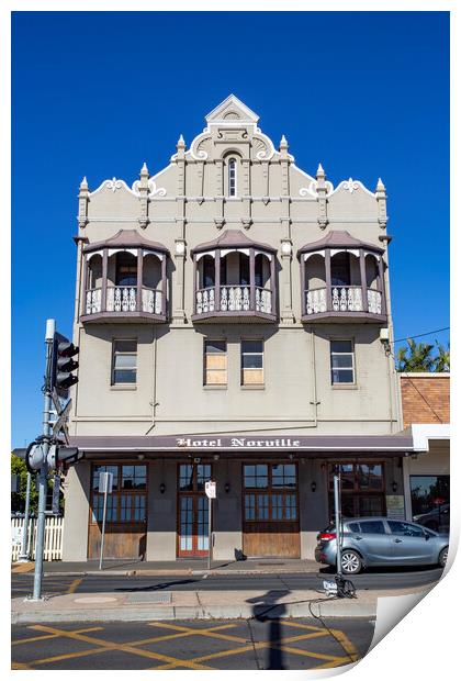 Toowoomba Heritage-Listed Hotel Norville in Russell Street Print by Antonio Ribeiro