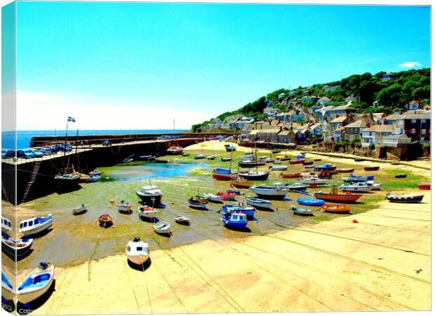 Tranquil Mousehole Harbour Canvas Print by john hill