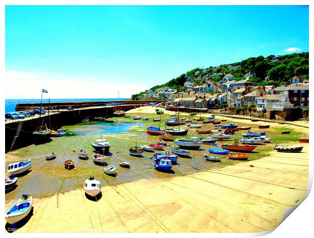Tranquil Mousehole Harbour Print by john hill