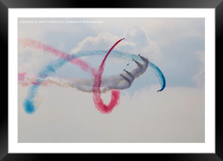 Thrilling Aerobatic Display by Red Arrows Framed Mounted Print by Derek Daniel