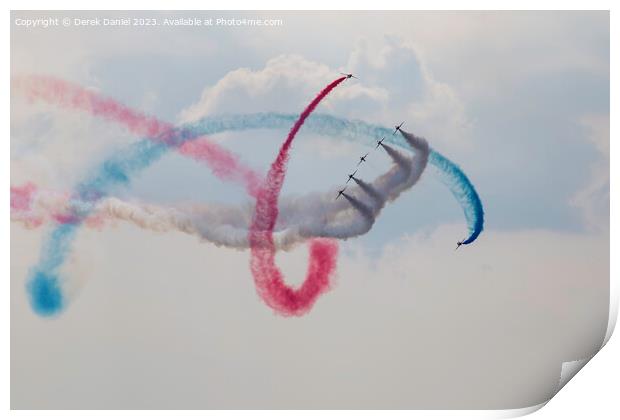 Thrilling Aerobatic Display by Red Arrows Print by Derek Daniel