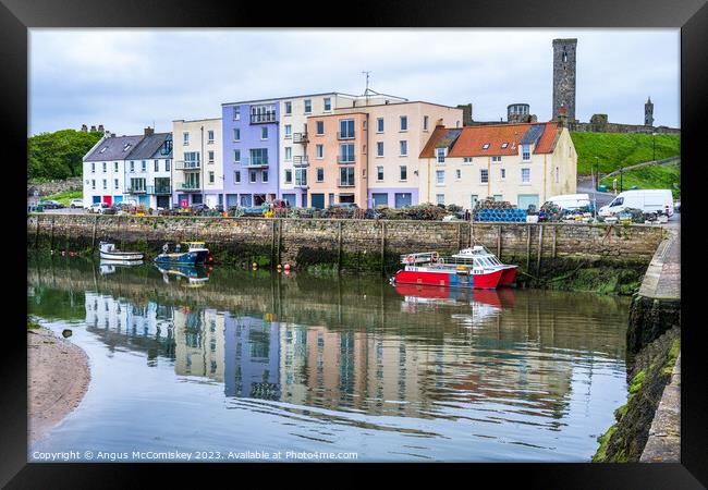 St Andrews harbour in Fife, Scotland Framed Print by Angus McComiskey