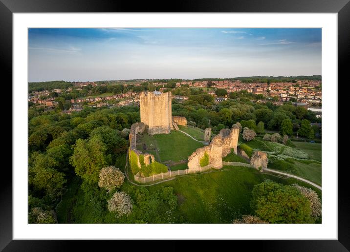 Conisbrough Castle Last Light Framed Mounted Print by Apollo Aerial Photography