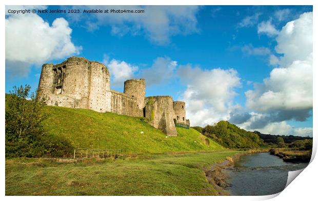Kidwelly Castle Carmarthenshire Wales Print by Nick Jenkins