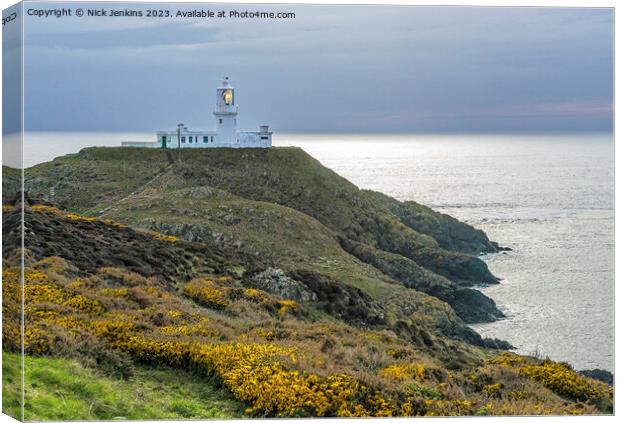 Strumble Head Lighthouse Pembrokeshire Coast Natio Canvas Print by Nick Jenkins