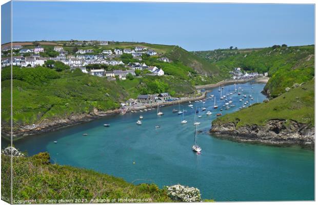 Solva Harbour View Canvas Print by claire chown