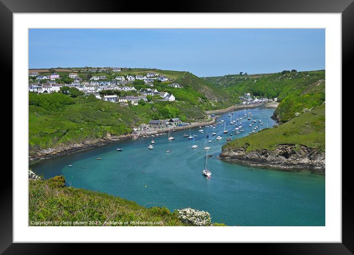 Solva Harbour View Framed Mounted Print by claire chown